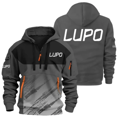 Lupo by Benelli Exclusive Logo Hoodie Half Zipper OUHU3DHHZ04LBZ