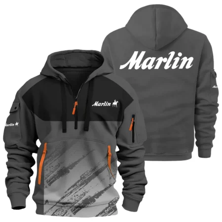 Marlin Exclusive Logo Hoodie Half Zipper OUHU3DHHZ04MRZ