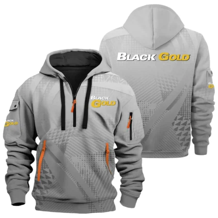 Black Gold Sights Exclusive Logo Hoodie Half Zipper OUHU3DHHZ07BDZ