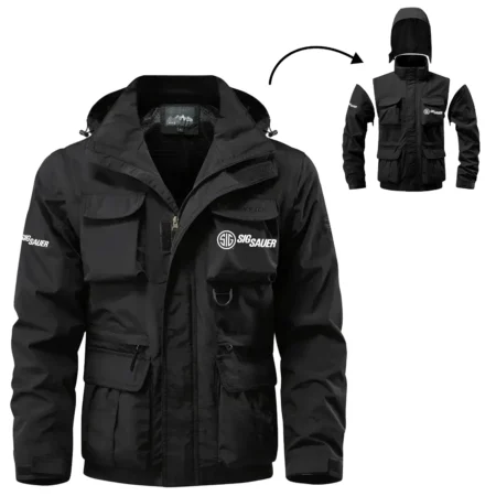 SIG Sauer Exclusive Logo Waterproof Multi Pocket Jacket Detachable Hood and Sleeves OUHUMPJ0815SSZ
