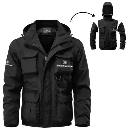 Smith & Wesson Exclusive Logo Waterproof Multi Pocket Jacket Detachable Hood and Sleeves OUHUMPJ0815SWZ