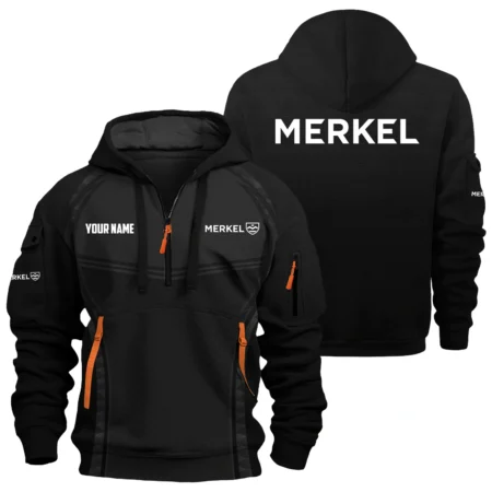 Merkel Exclusive Logo Hoodie Half Zipper OUHU3DHHZ14MKZ