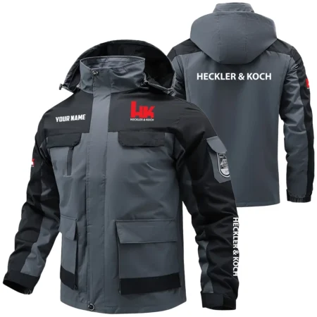 Heckler & Koch Exclusive Logo Water Resistant Outdoor Jacket Detachable Hood OUHUV203A0815HKZ