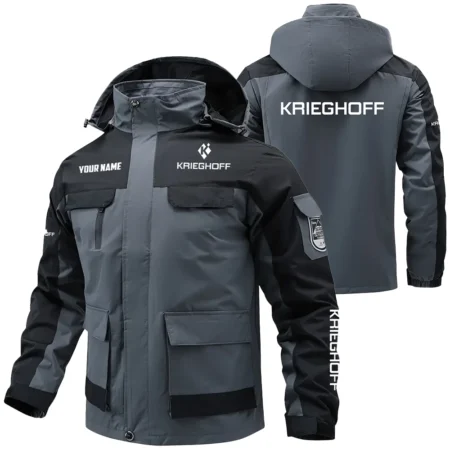 Krieghoff Exclusive Logo Water Resistant Outdoor Jacket Detachable Hood OUHUV203A0815KRZ