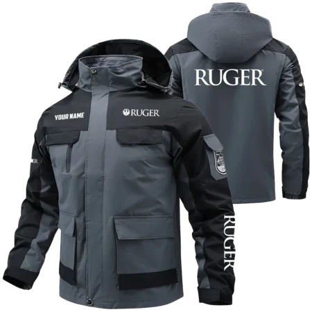 Ruger Exclusive Logo Water Resistant Outdoor Jacket Detachable Hood OUHUV203A0815RGZ