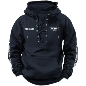 Churchill Exclusive Logo Tactical Lace Up Hoodie OUHUH1210815CCZ