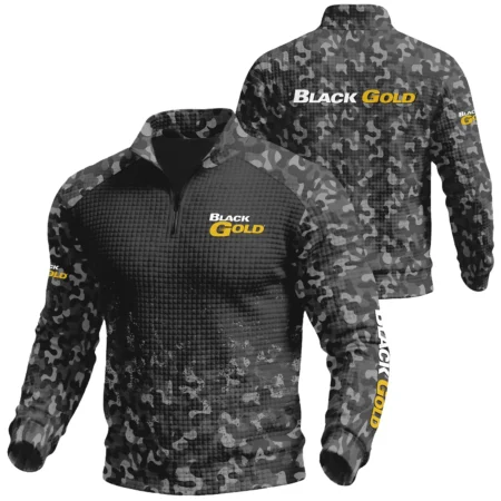 Black Gold Sights Exclusive Logo Waffle Quarter-zip Sweatshirt OUHUWQS081509BDZ