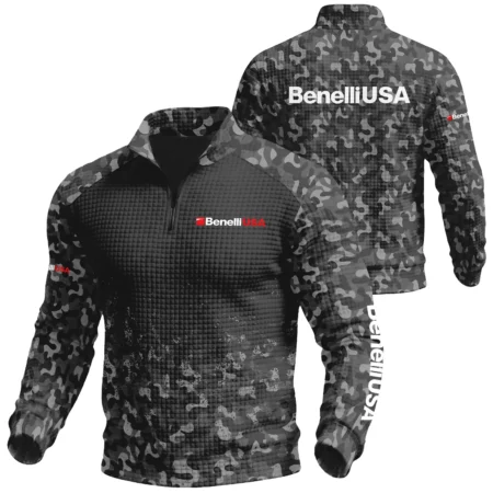 Benelli USA Exclusive Logo Waffle Quarter-zip Sweatshirt OUHUWQS081509BUZ